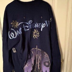 2025 Disney Parks Castle Fireworks Spirit Jersey Navy Blue Adult Large L WDW NWT